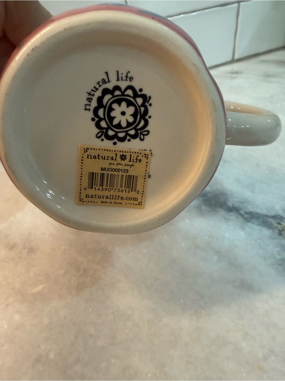 NATURAL LIFE Pink Floral 'K' Ceramic Mug - Cup of Happy - Picture 4 of 10